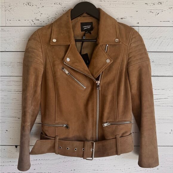 Lamarque Jackets & Blazers - LAMARQUE Laeticia Suede Leather Jacket